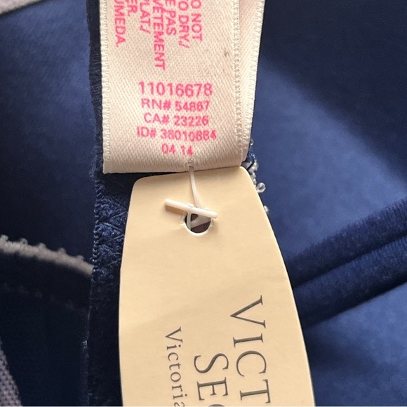 NWT Victoria's Secret Lingerie Corset Garter Lace Navy Lace Lilac Bustier 34C - Picture 7 of 16